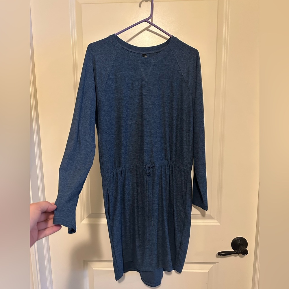 Kyodan Outdoor Heathered Blue Dress, Drawstring with Pockets